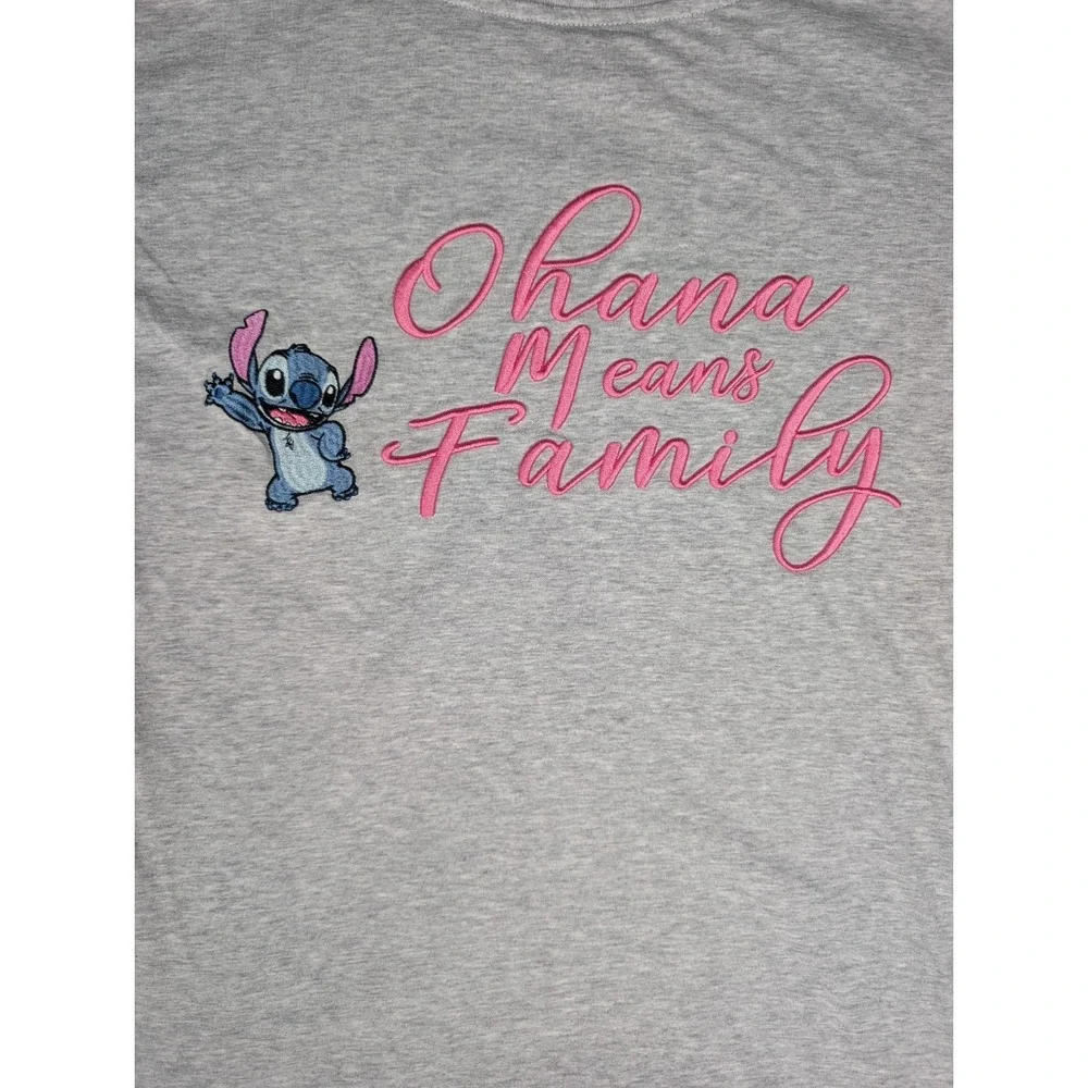 Lilo & Stitch | Disney | Gray | Kids | Ohana‎ Means Family Graphic T-Shirt | M